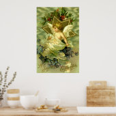 Poster Joli Vintage Christmas Cherub (Cuisine)