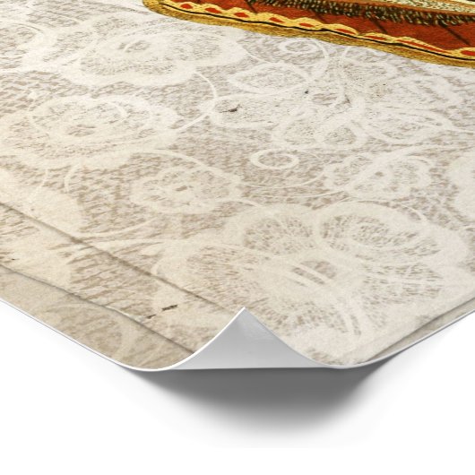 Poster Joli Vintage Moth Botanical (Coin)