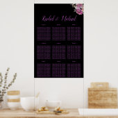 Poster Joli violet et noir Mariage de charme Floral (Cuisine)