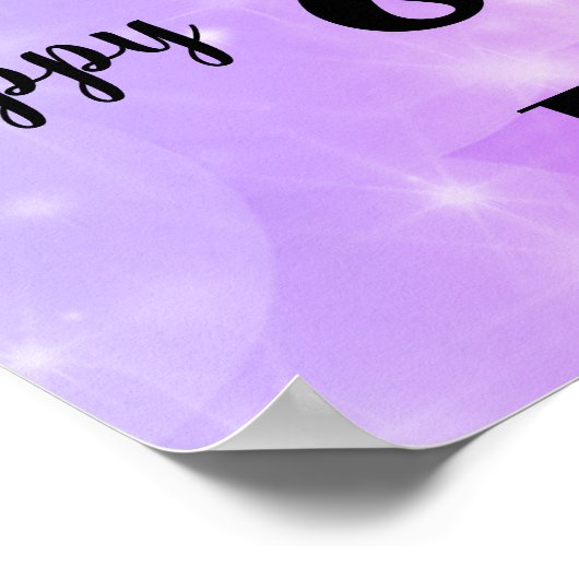 Poster Joli violet mousseux 80e anniversaire Nom (Coin)