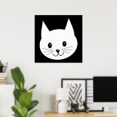 Poster Joli Visage De Chat. (Bureau à domicile)