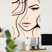 Poster Joli visage féminin (Bureau à domicile)