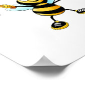 Poster Jolie Abeilles de Miel Or Joyeux Noël (Coin)