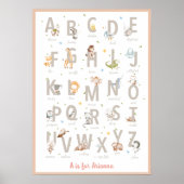 Poster Jolie alphabet maternelle d'animaux ABC aquarelle  (Devant)