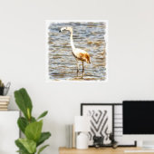 Poster Jolie aquarelle Flamant rose (Bureau à domicile)