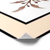 Poster Jolie aquarelle Fleur Noir Lignes Orange Bordure (Coin)