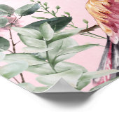 Poster Jolie aquarelle Fleurs d'oiseaux Écriture chrétien (Coin)