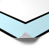 Poster Jolie aquarelle Fleurs Lignes noires Bordure bleue (Coin)