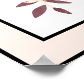 Poster Jolie aquarelle Fleurs Noir Lignes Bordure Rose (Coin)