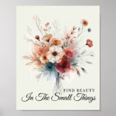 Poster Jolie aquarelle Floral Inspiration Citation (Devant)