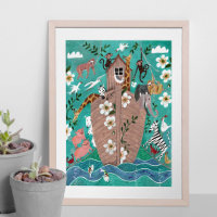 Jolie arche de Noé enfants bleu turquoise pour enf