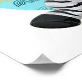 Poster Jolie Art de Zèbre Bébé, Nom de l'Enfant & Message (Coin)