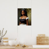 Poster Jolie Black Girl Princess Art (Cuisine)