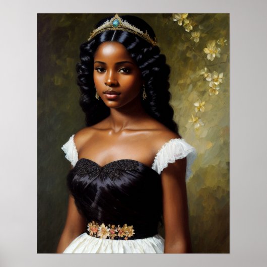 Poster Jolie Black Girl Princess Art (Devant)