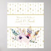 Poster Jolie Bouquet Boho Mariage Bienvenue (Devant)