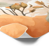 Poster Jolie Brown dachshund Puppy Peach Floral (Coin)