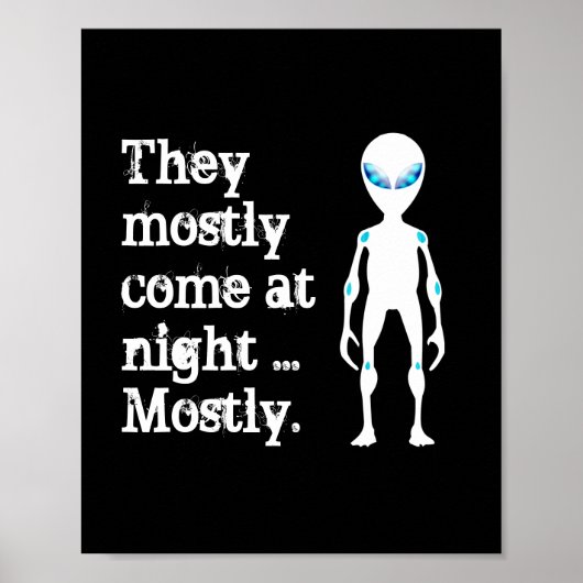 Poster Jolie citation alien blanche noire (Devant)