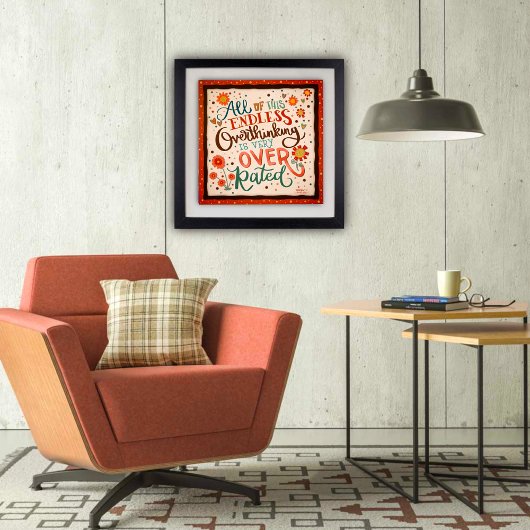 Poster Jolie citation rétro inspirante Florale