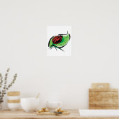 Poster jolie coccinelle sur une feuille (Cuisine)