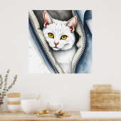 Poster Jolie collection de chats d'aquarelle moderne (Cuisine)