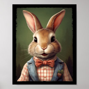 Poster Jolie Cravate lapin lapin de Pâques  Rabbit Joyeux