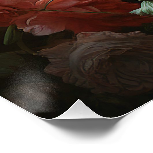 Poster Jolie Dame En Robe Fleurs De Soie. (Coin)