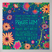 Poster Jolie Doxologie Florale Inspirété Religieuse (Devant)