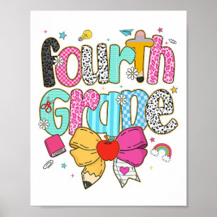 Poster Jolie enseignante de quatrième année prépa léopard