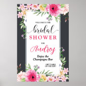 Poster Jolie et lumineuse douche de mariée florale (Devant)
