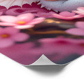 Poster Jolie fée elfe rose et dragon (Coin)