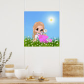 Poster Jolie Fée & Fleurs de Pâquerette (Cuisine)