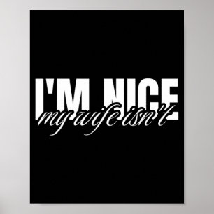 Poster Jolie femme n'est pas drôle Couple humour sarcasti