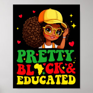 Poster Jolie femme noire et éduquée afro-américaine pour