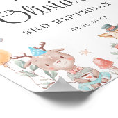 Poster Jolie fête d'anniversaire des animaux de bois colo (Coin)