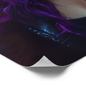 Poster Jolie fille aux cheveux violets (Coin)
