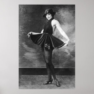 Poster Jolie fille dansante, années 1910