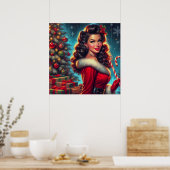 Poster Jolie fille de Noël (Cuisine)