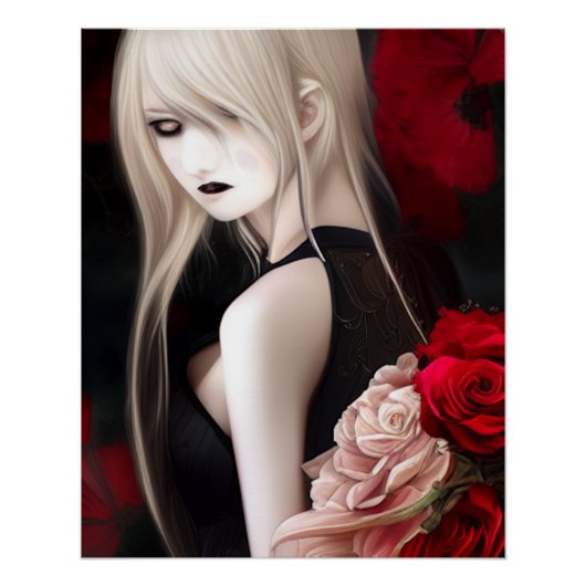 Poster Jolie fille elfe gothique (Devant)
