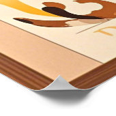 Poster Jolie fille et chien s'étreignent (Coin)