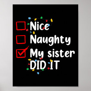 Poster Jolie Fille Ma Soeur L'A Fait À Noël Hommes De Fam