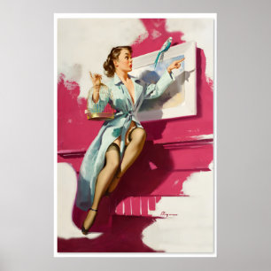 Poster Jolie Fille Pin-Up de Style Rétro Elvgren Cagey953