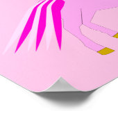 Poster Jolie fille rose bébé licorne (Coin)