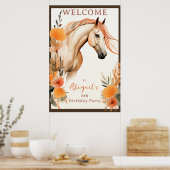 Poster Jolie fleur de cheval et de Pêche Accueil Annivers (Cuisine)