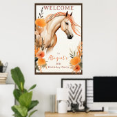 Poster Jolie fleur de cheval et de Pêche Accueil Annivers (Bureau à domicile)