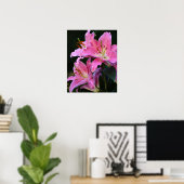 Poster Jolie Fleur de Lys Rose Fleurit Floral (Bureau à domicile)