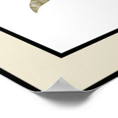 Poster Jolie Fleurs Bleues Lignes Noires Bordure Beige Pâ (Coin)