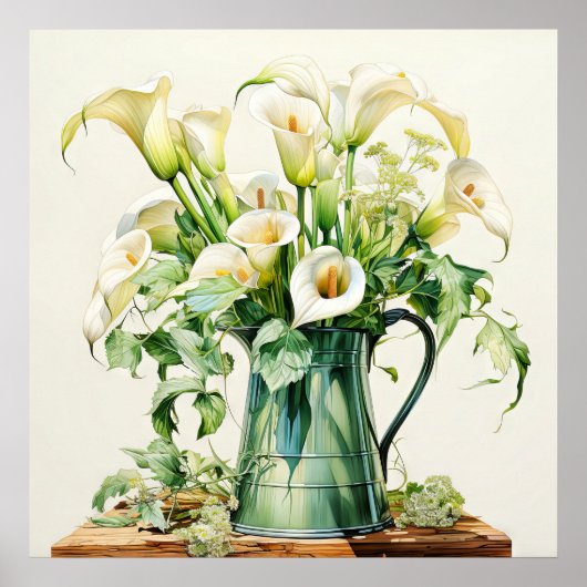 Poster Jolie floraison Calla Lily Fleurs (Devant)
