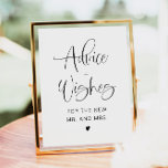 Poster JOLIE Fun Typographie Minimaliste Conseils et souh<br><div class="desc">Ce panneau de conseils et de voeux présente une police manuscrite amusante et un design moderne minimaliste. Modifiez facilement les couleurs et éditez *le plus* libellé pour répondre aux besoins de votre occasion. Ce panneau est parfait pour votre mariage contemporain,  industriel ou bohème,  douche nuptiale,  ou douche en couple.</div>