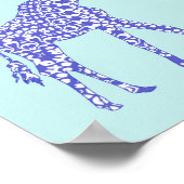 Poster Jolie girafe bleue pour enfants (Coin)
