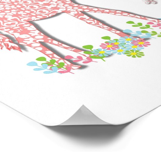 Poster Jolie girafe fantaisie enfants photo personnalisée (Coin)